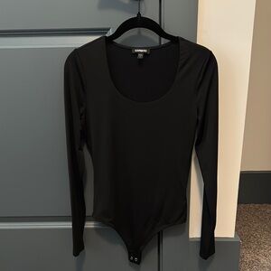 Express Black Fitted Long Sleeve Bodysuit